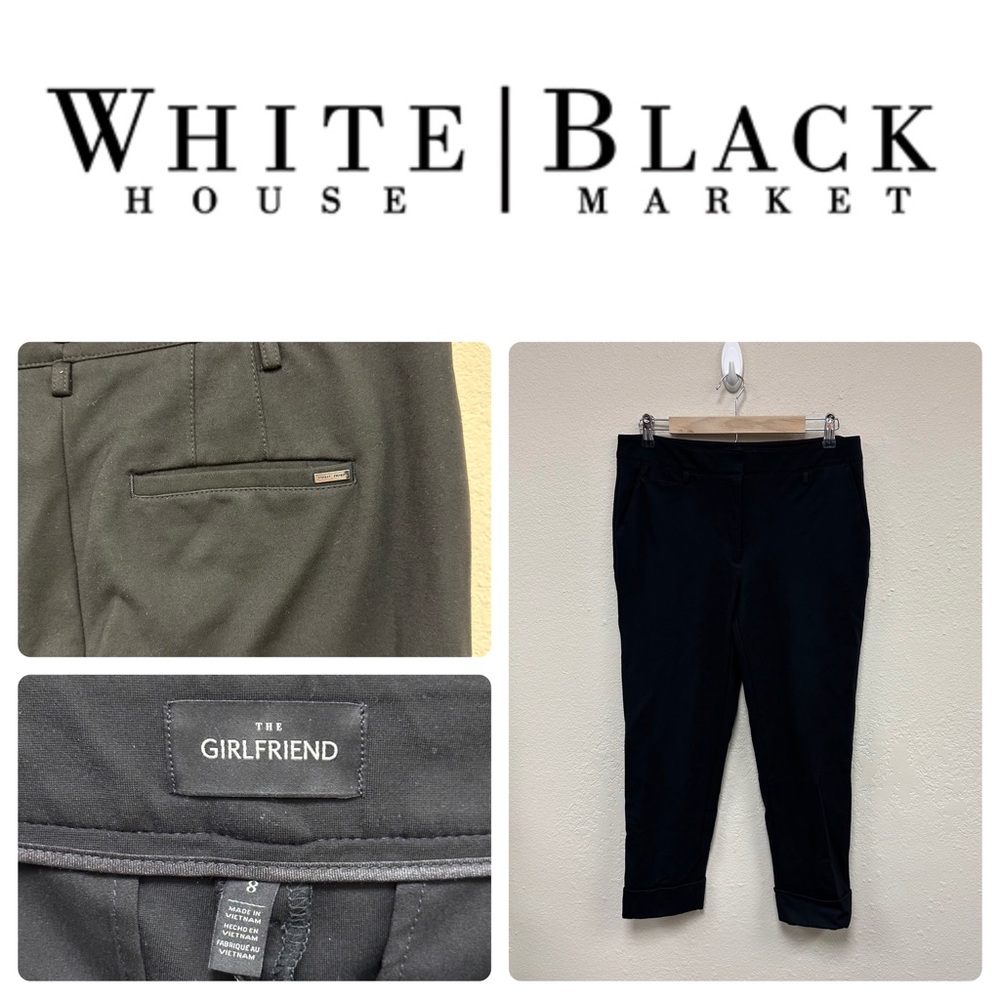 White House Black Market Cropped Girlfriend Black Pant - Size 8